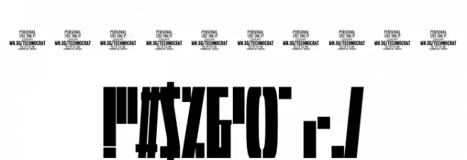 Square Technocrat PERSONAL Light Font OTHER CHARS