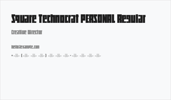 Square Technocrat PERSONAL Regular Business Card