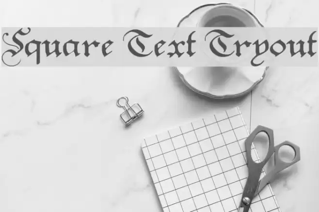 Square Text Tryout Polices examples