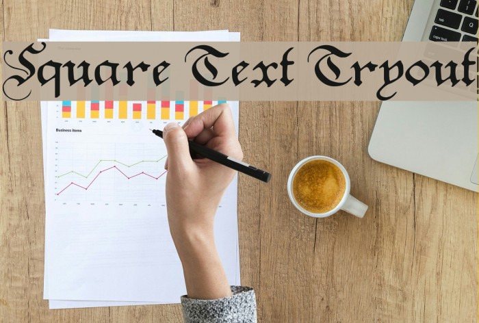 Square Text Tryout Font examples
