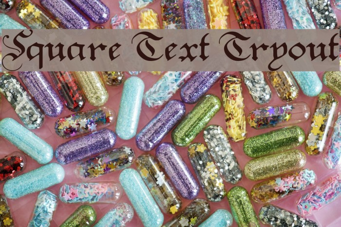 Square Text Tryout Font examples