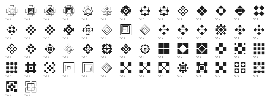 Square Things 2 Character Map