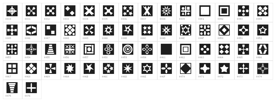 Square Things Character Map