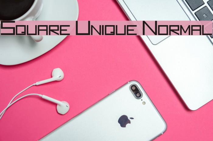 Square Unique Normal Font examples