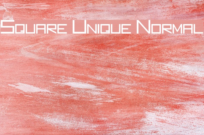 Square Unique Normal Font examples