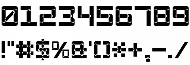 Square Wood-7 Font OTHER CHARS