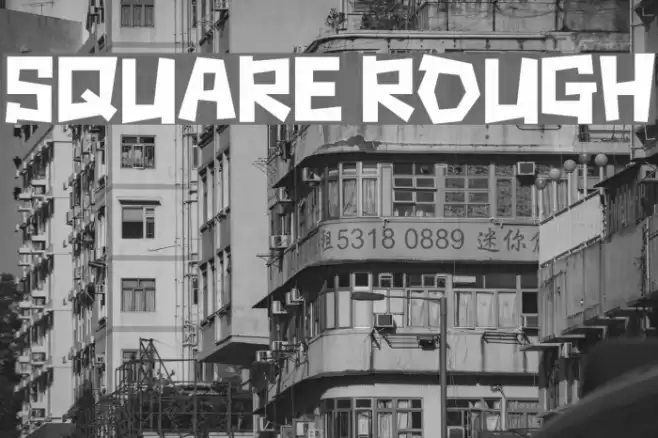Square rough Font examples