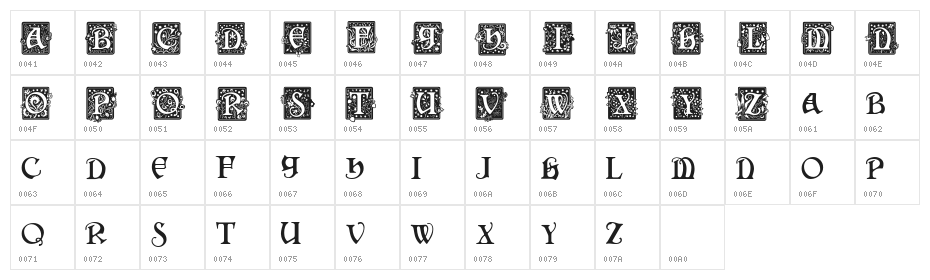 SquareCaps Character Map
