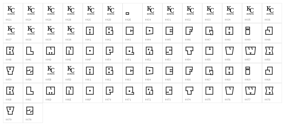SquareFloDEMO Character Map