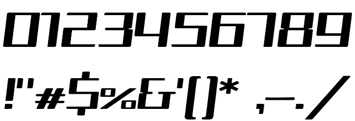 Squarea Expanded Oblique Font OTHER CHARS