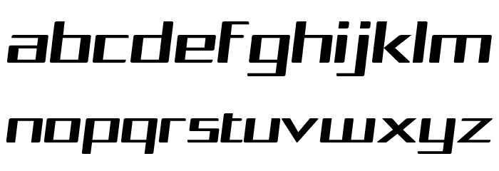 Squarea Expanded Oblique Font LOWERCASE