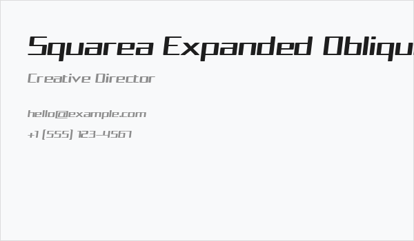 Squarea Expanded Oblique Business Card