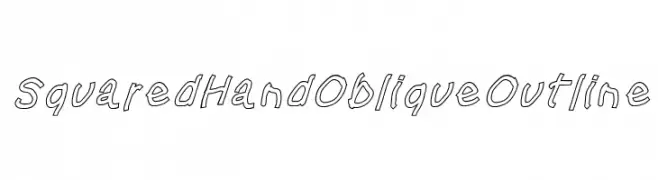 Squared Hand Oblique Outline  नि: शुल्क फ़ॉन्ट्स डाउनलोड