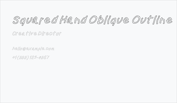 Squared Hand Oblique Outline Business Card