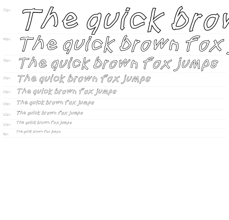 Squared Hand Oblique Outline Waterfall