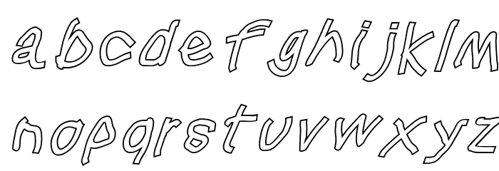 Squared Hand Oblique Outline Font LOWERCASE