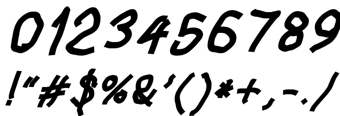 Squared Hand Oblique Font OTHER CHARS