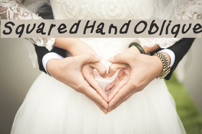 Squared Hand Oblique Font examples