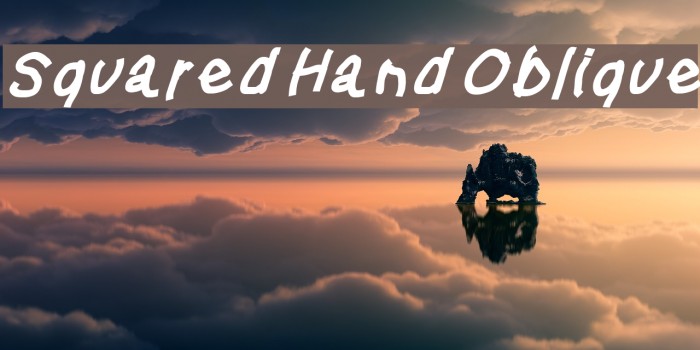 Squared Hand Oblique Font examples