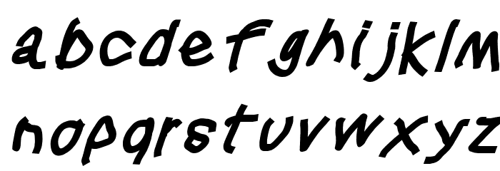 Squared Hand Oblique Font LOWERCASE