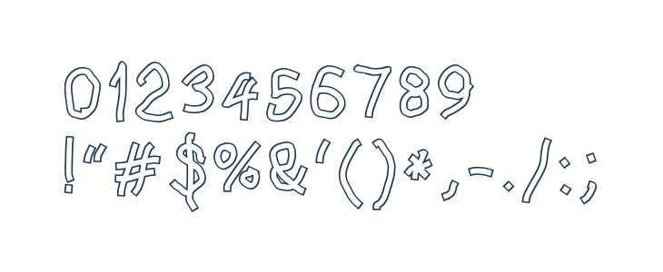 Squared Hand Outline Other Characters