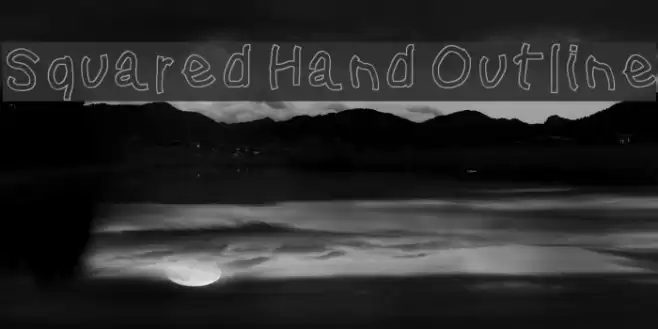 Squared Hand Outline Font examples