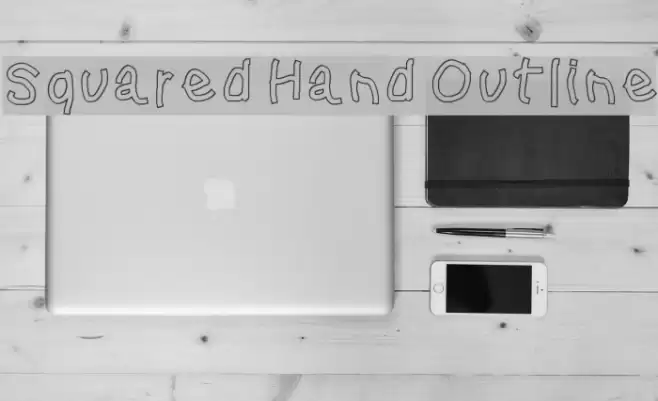 Squared Hand Outline Font examples