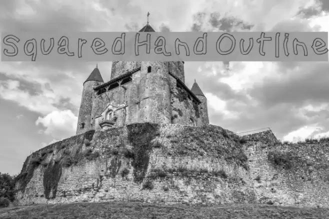 Squared Hand Outline Font examples