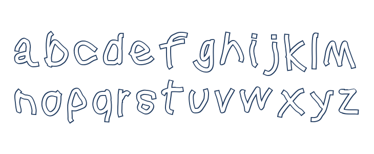 Squared Hand Outline Lowercase