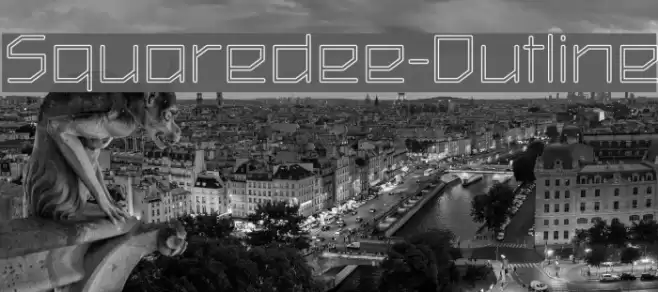 Squaredee-Outline Font examples