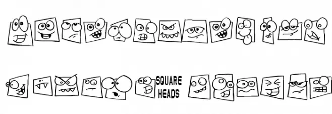 Squareheads Шрифта ВЕРХНИЙ