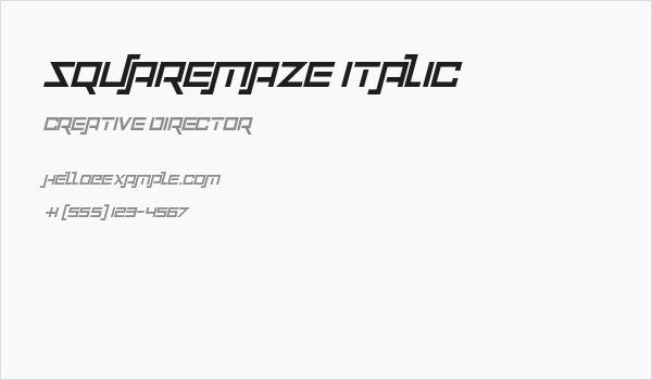 Squaremaze Italic Business Card