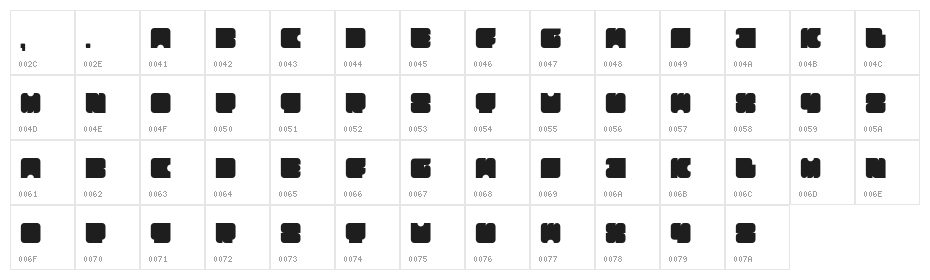 Squares Character Map