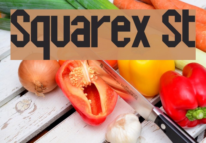 Squarex St Font examples