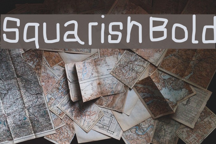 Squarish Bold Font examples