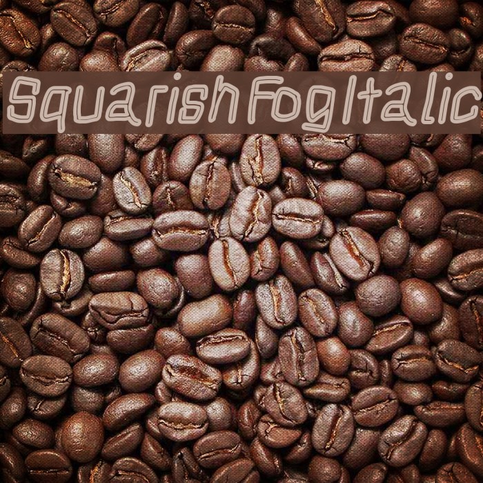 Squarish Fog Italic Fonte examples