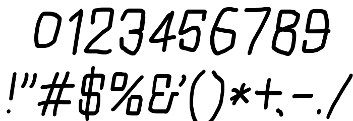 Squarish Italic Font OTHER CHARS