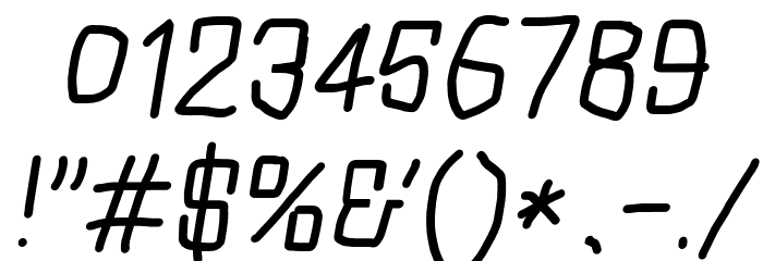 Squarish Italic Font OTHER CHARS