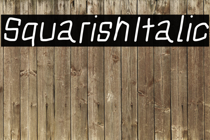 Squarish Italic Font examples