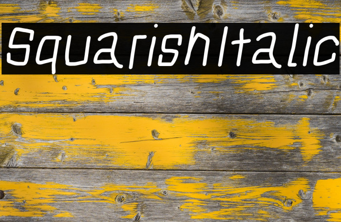Squarish Italic Font examples
