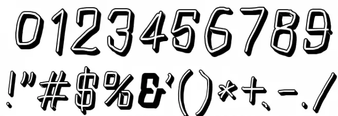 Squarish Shadow Italic Font OTHER CHARS