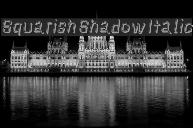 Squarish Shadow Italic Font examples