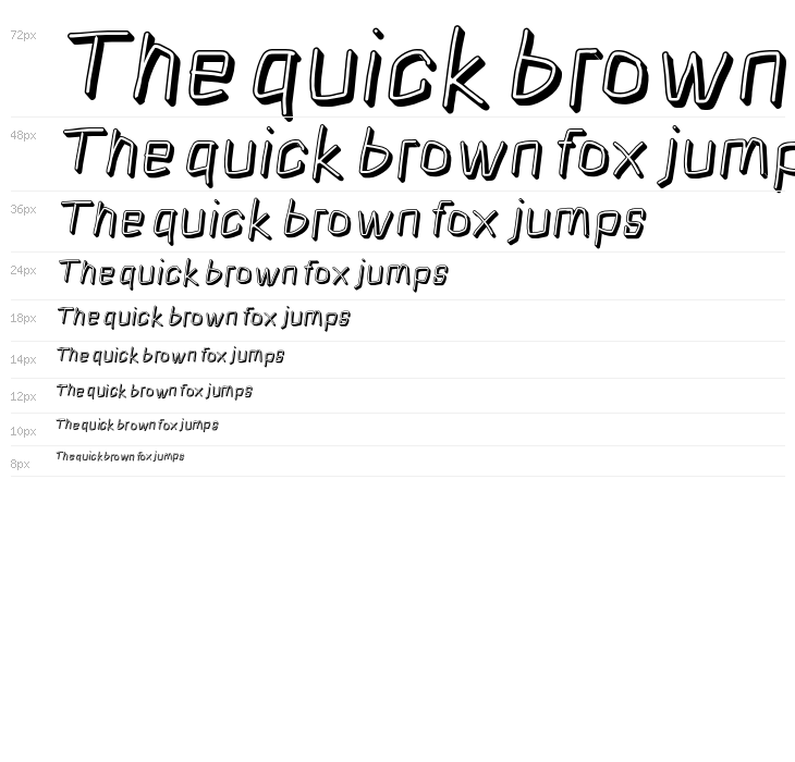 Squarish Shadow Italic Waterfall