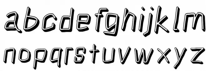 Squarish Shadow Italic Font LOWERCASE
