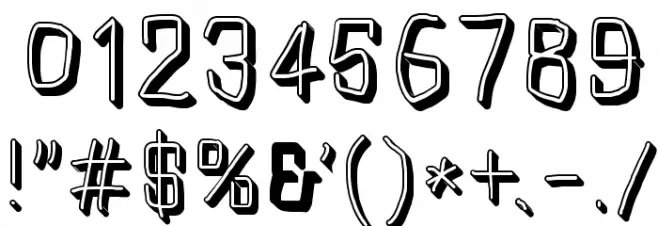 Squarish Shadow Font OTHER CHARS