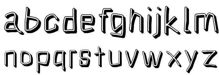 Squarish Shadow フォント 小文字