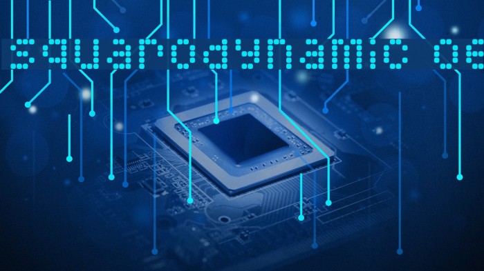 Squarodynamic 08 Font examples