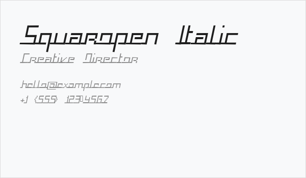 Squaropen Italic Business Card