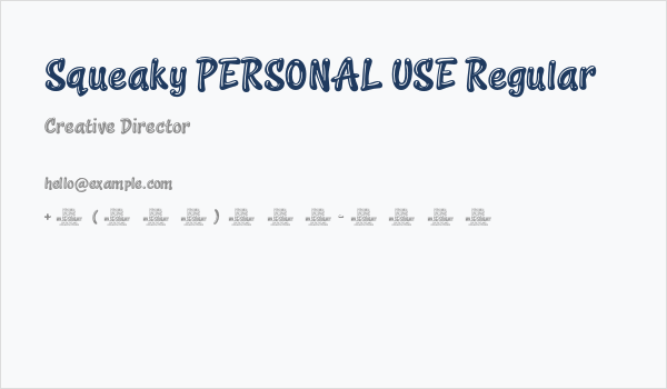 Squeaky PERSONAL USE Regular Business Card