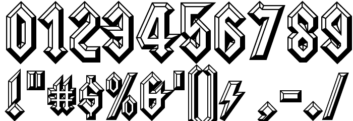 Squealer Embossed Font OTHER CHARS